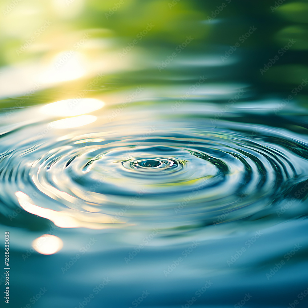 Water Drop Ripples: Teal Aqua Texture Background Water Drop Ripples: Teal Aqua Texture Background