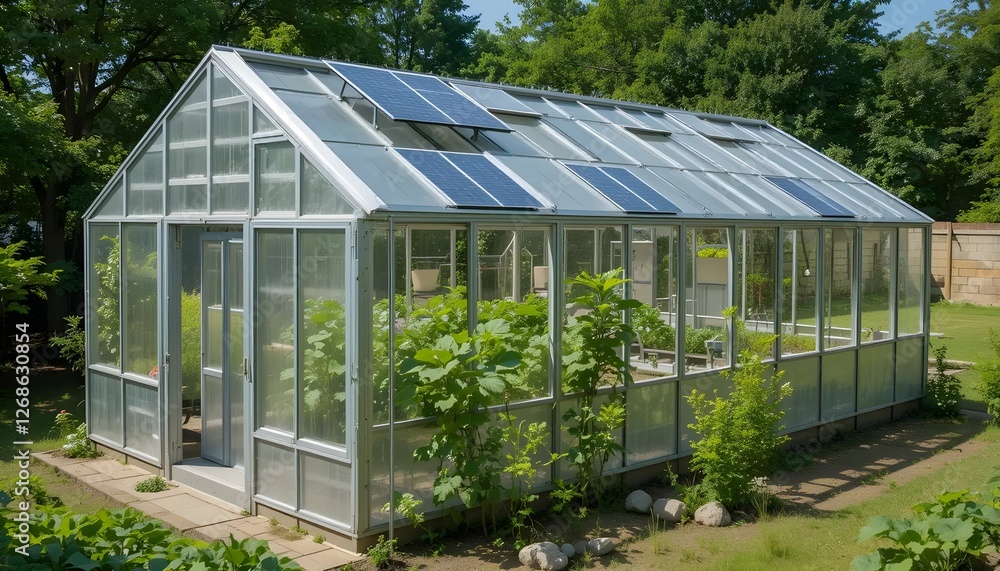 Solar-Powered Greenhouse for Sustainable Vegetable Cultivation with Mounted Photovoltaic Panels Solar-Powered Greenhouse for Sustainable Vegetable Cultivation with Mounted Photovoltaic Panels