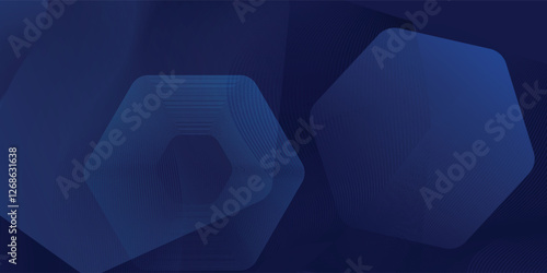 Neon frame in pentagon form with shining effects on dark background. Empty glowing techno backdrop. Vector illustration.