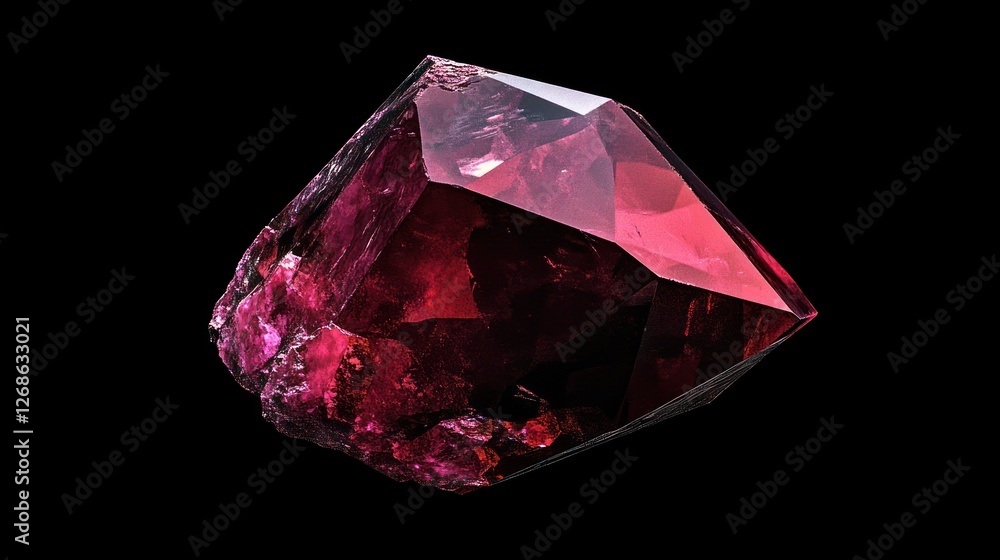 Deep red gemstone, isolated on black, luxury jewelry Deep red gemstone, isolated on black, luxury jewelry