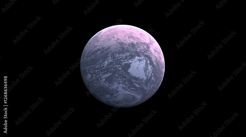 Obraz premium Pale Planet Orbiting Black Void