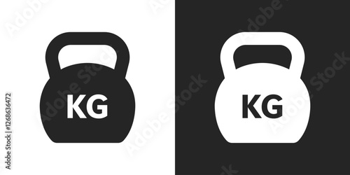 Weight KG gym black and white icon vector design