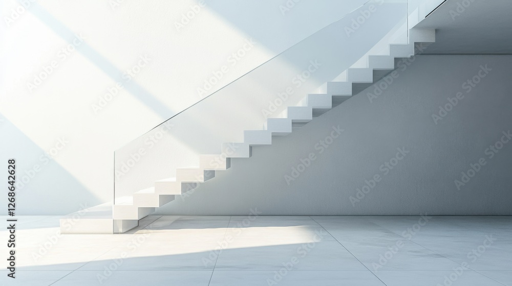 modern minimalist white staircase with glass railing modern minimalist white staircase with glass railing