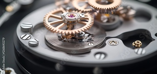 Wallpaper Mural A close-up of clock gears and intricate mechanical components in motion, showcasing the craftsmanship of timepieces. Torontodigital.ca