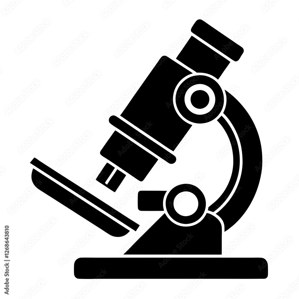 Microscope icon silhouette