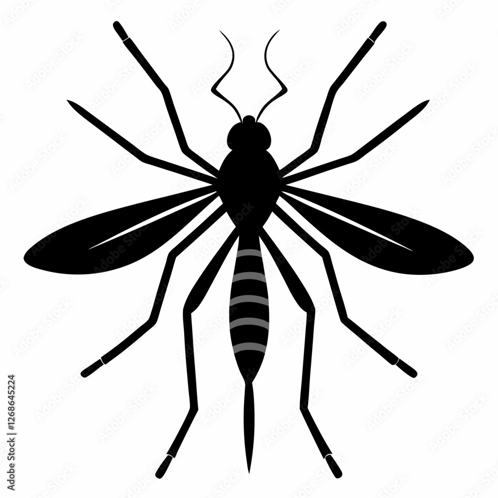 Minimalist Mosquito Silhouette Vector Minimalist Mosquito Silhouette Vector