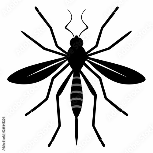Minimalist Mosquito Silhouette Vector