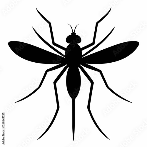 Minimalist Mosquito Silhouette Vector