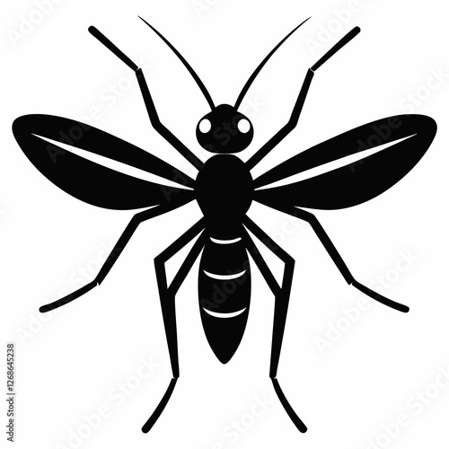 Minimalist Mosquito Silhouette Vector