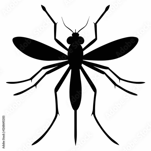 Minimalist Mosquito Silhouette Vector