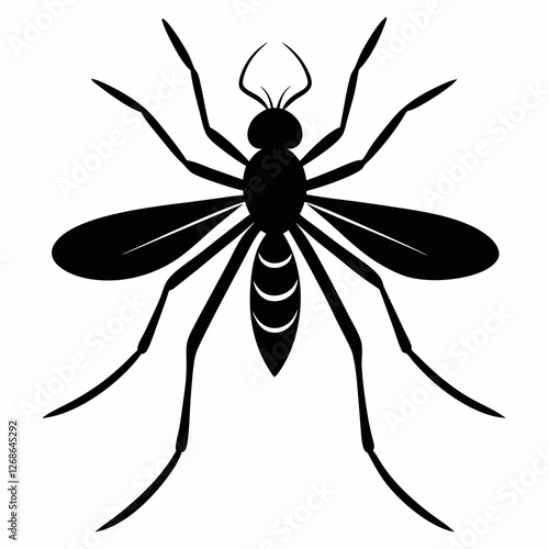 Minimalist Mosquito Silhouette Vector