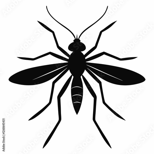 Minimalist Mosquito Silhouette Vector
