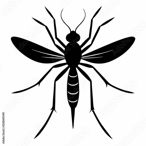 Minimalist Mosquito Silhouette Vector