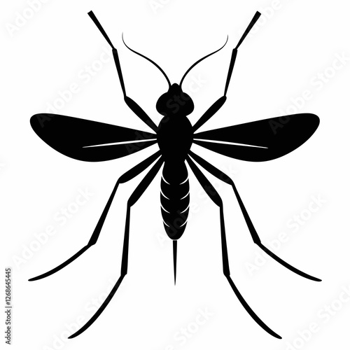Minimalist Mosquito Silhouette Vector
