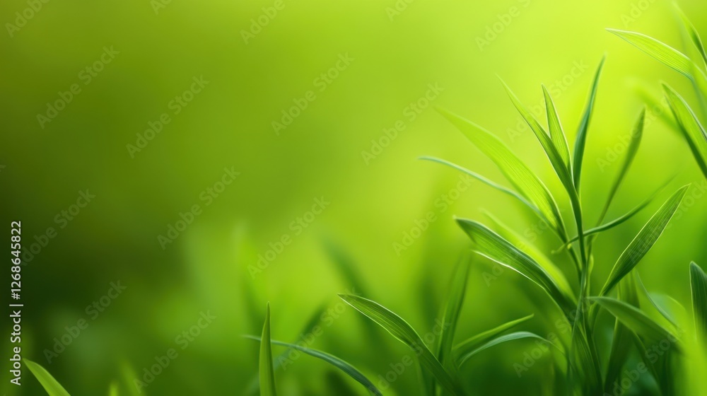 lush green grass blades close up