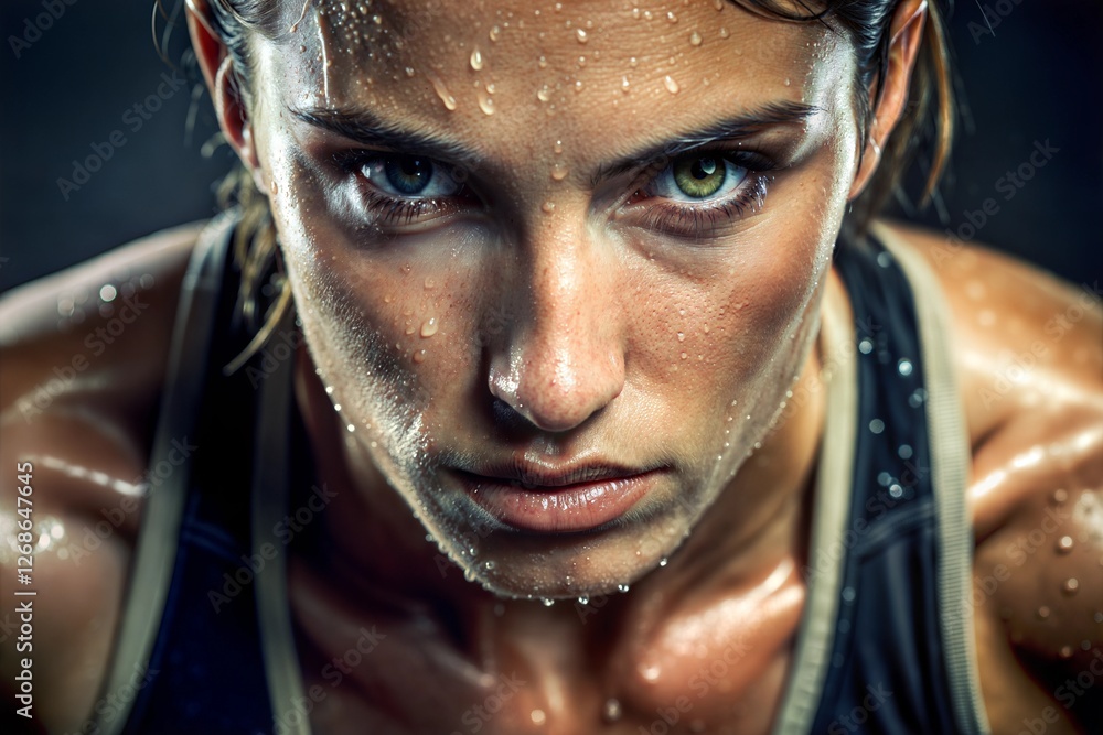 custom made wallpaper toronto digitalDetermined female athlete after intense workout strength on her face