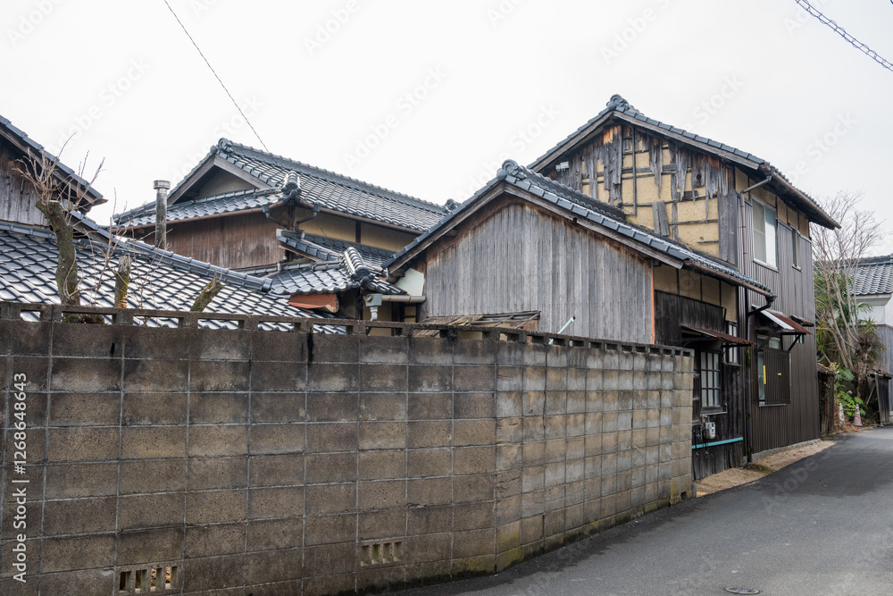 日本の岡山県岡山市庭瀬の歴史ある美しい風景 日本の岡山県岡山市庭瀬の歴史ある美しい風景