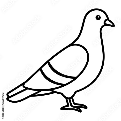 Minimalist Pigeon Line Art Vector