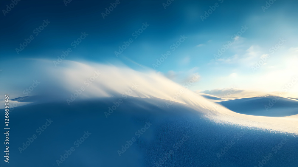 Obraz premium Windswept Snowdrifts Under a Blue Winter Sky