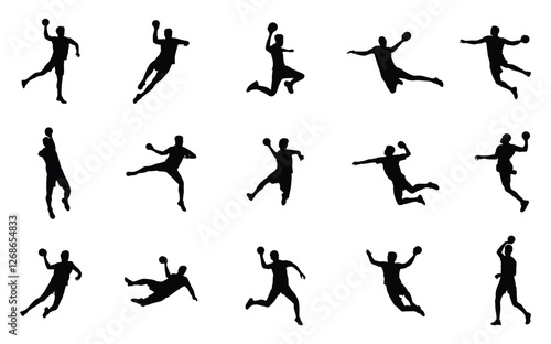 Male handball player silhouette