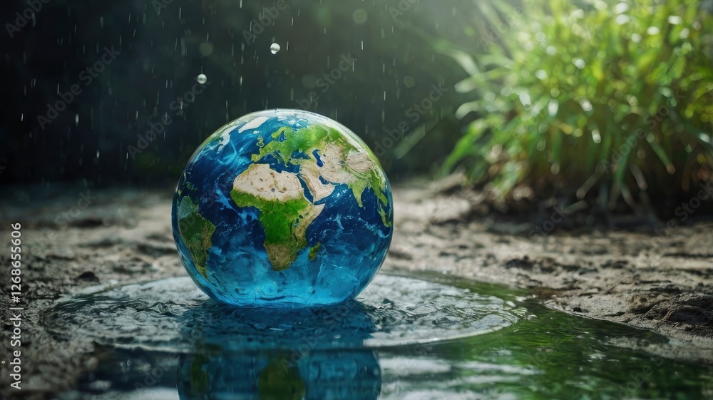 earth concepts watery green. world water day concept earth concepts watery green. world water day concept