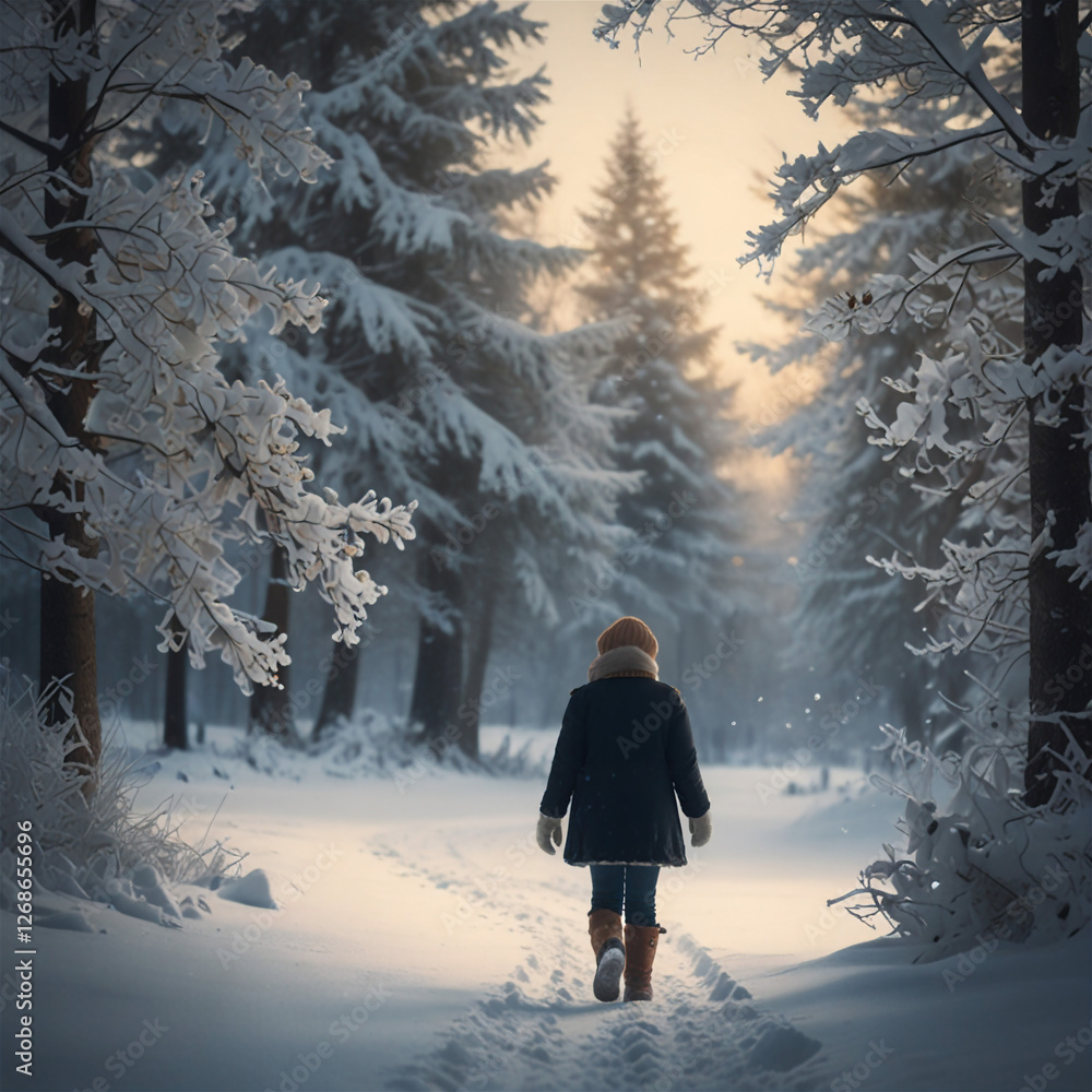 girl walking in the snow girl walking in the snow