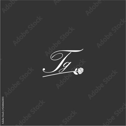 Initial TG art illustration flower design creative
