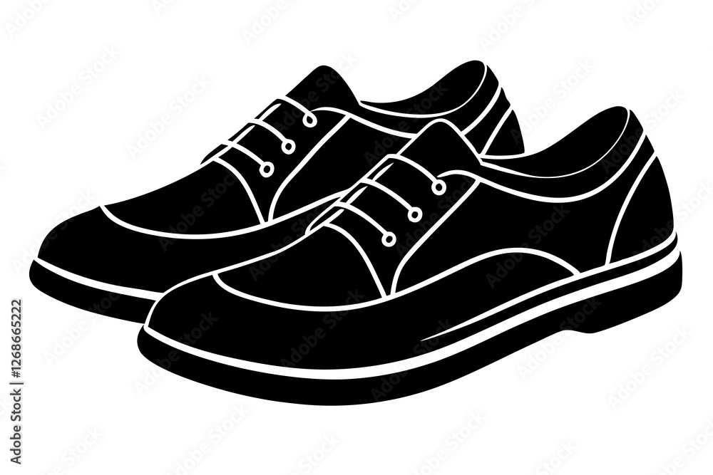 Silhouette Icon of a Pair of Shoes on White Background Silhouette Icon of a Pair of Shoes on White Background