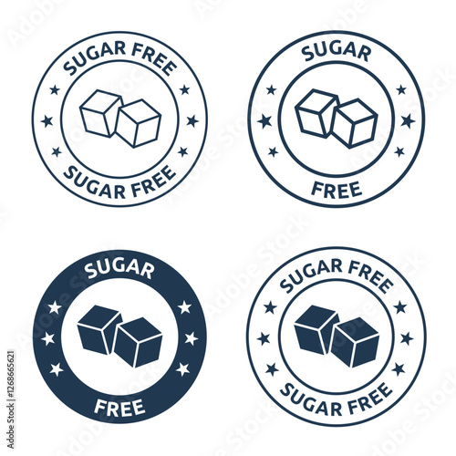 sugar free icon set, No sugar added label
