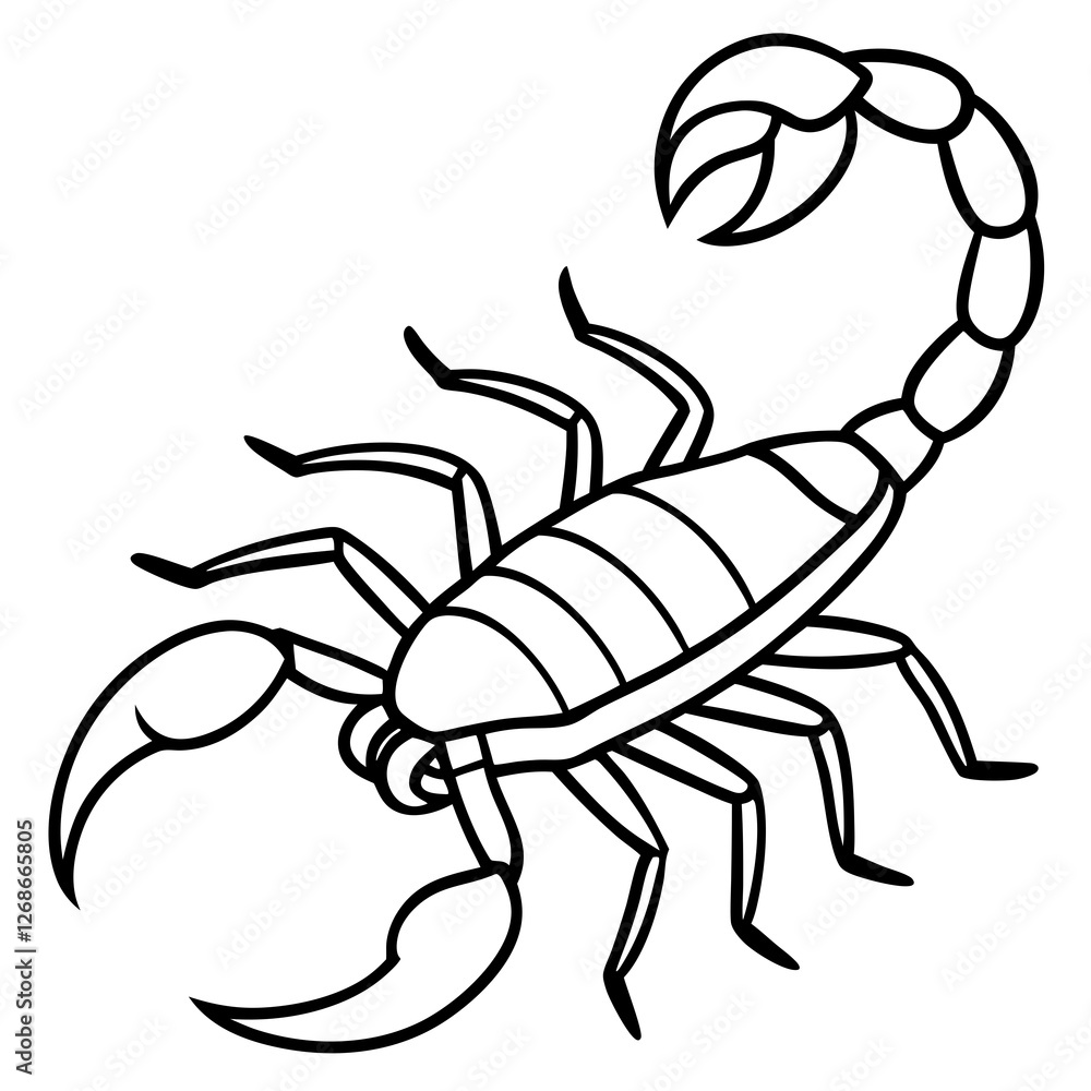 Fototapeta premium Minimalist Scorpion Line Art
