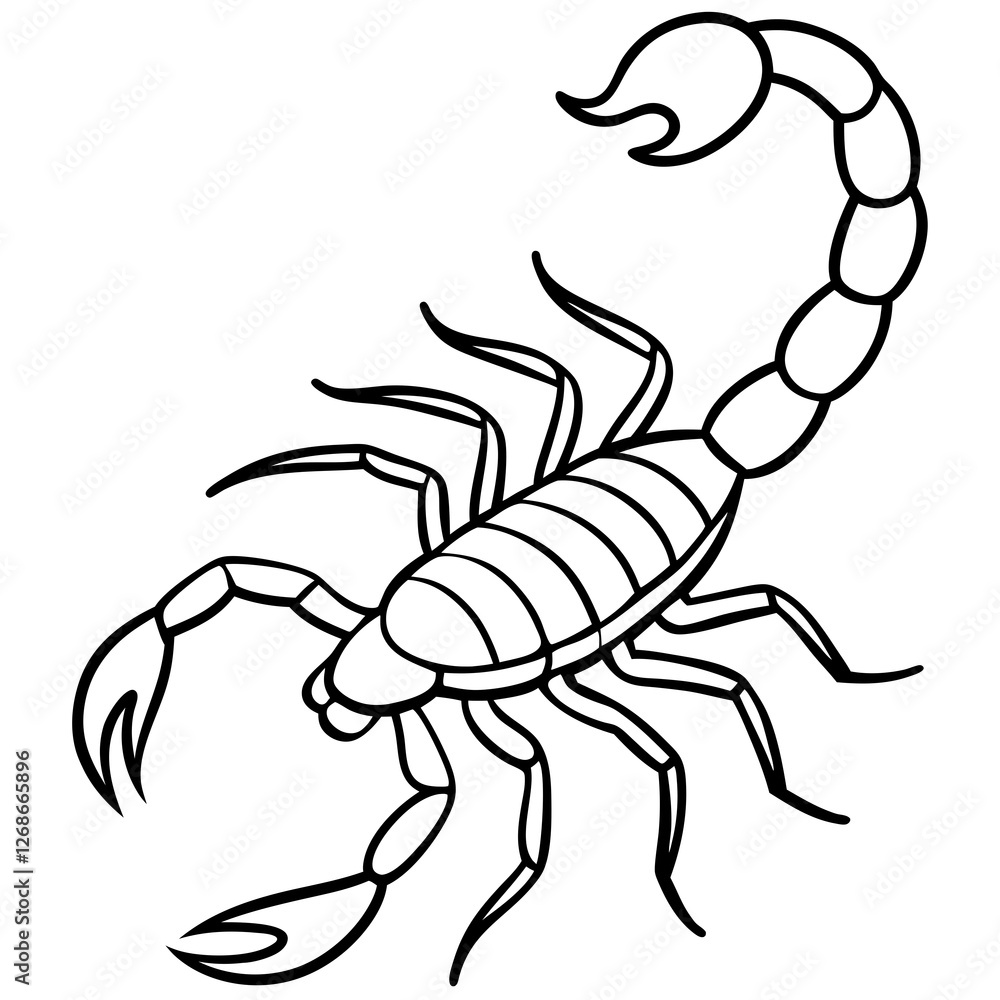 Fototapeta premium Minimalist Scorpion Line Art