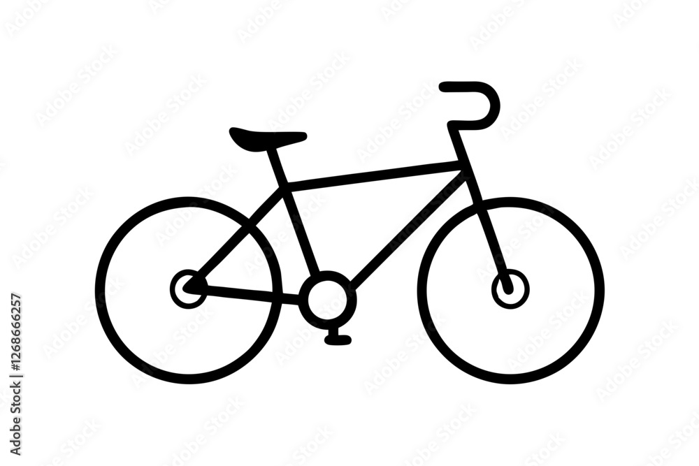 Stylish Bicycle Silhouette Icon on Clean White Background Stylish Bicycle Silhouette Icon on Clean White Background