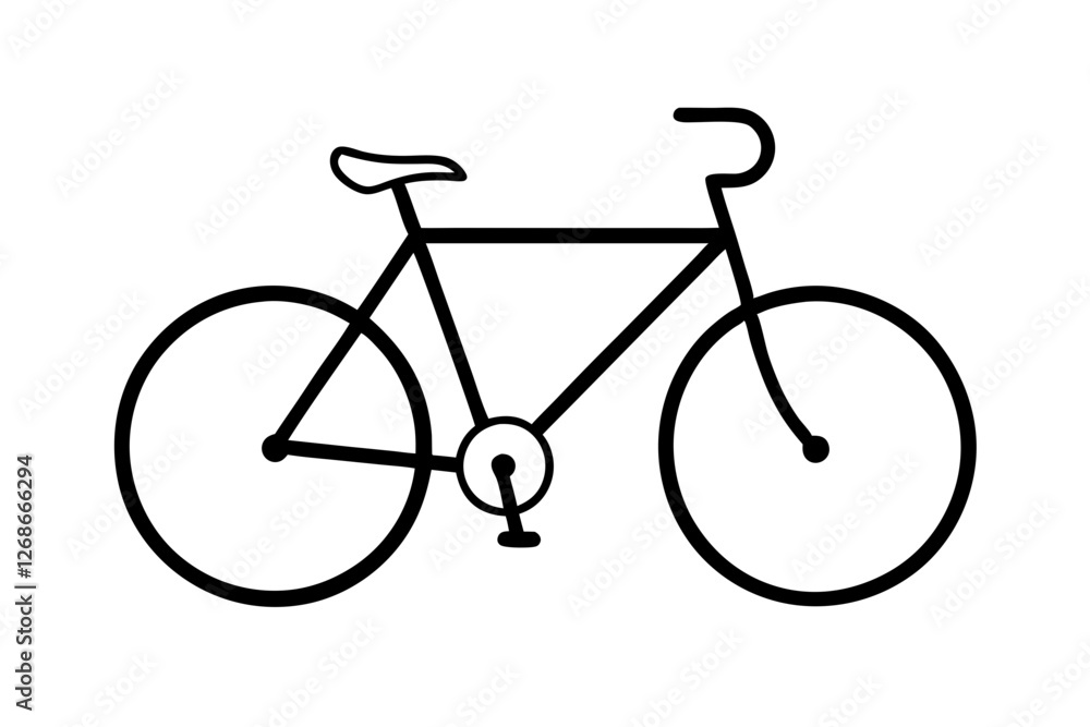 Stylish Bicycle Silhouette Icon on Clean White Background Stylish Bicycle Silhouette Icon on Clean White Background