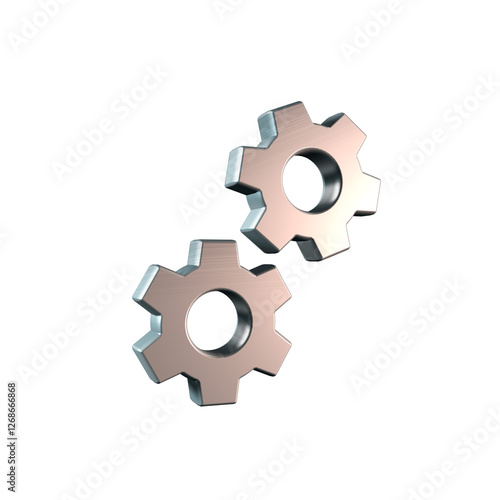 3D Illustration of Setting Gear Icon