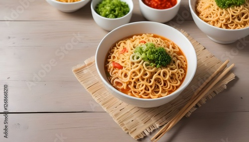instant noodles on a table