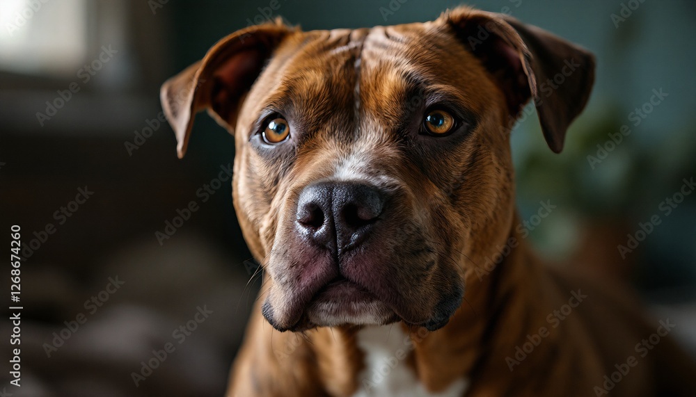 A Stunning Portrait of a Brown Pitbull Dog A Stunning Portrait of a Brown Pitbull Dog