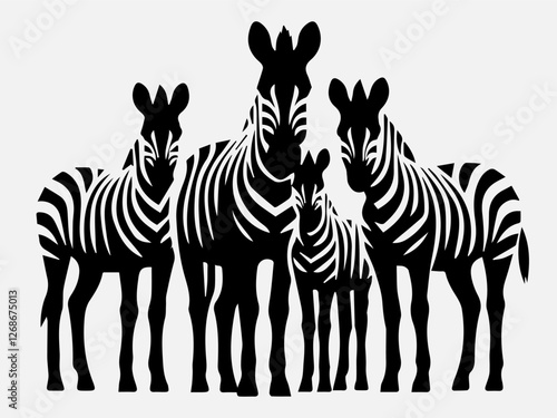 Zebra Silhouette Vector Illustration