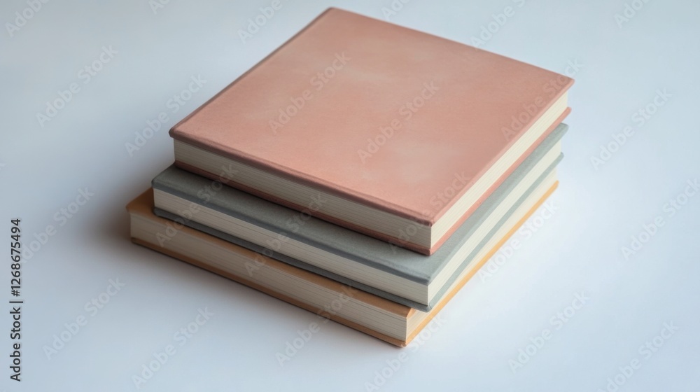 stack of three books in pastel colors stack of three books in pastel colors