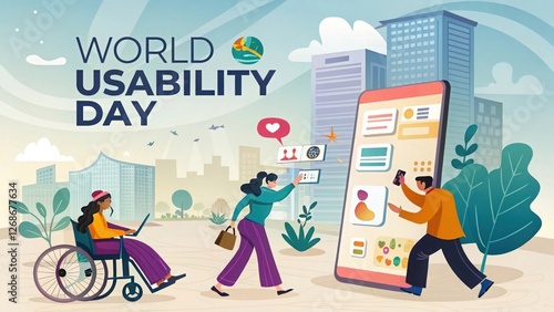 Celebrating World Usability Day with Inclusive Design, Technology Accessibility, and User-Friendly Interfaces for Everyone in a Modern Cityscape