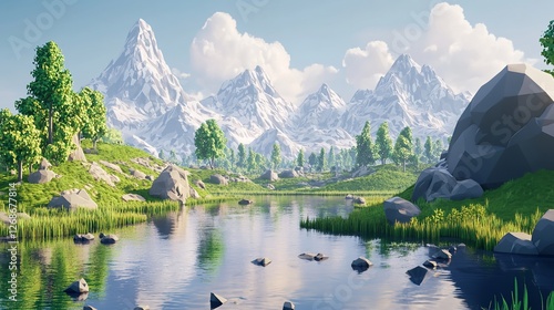 AI generated Nature Landscapes background Free Photo
