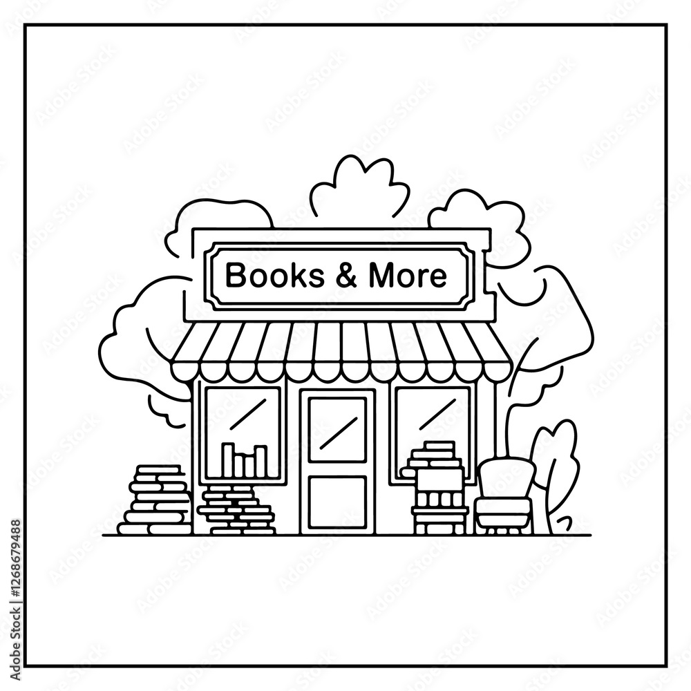 Obraz premium Little Store Bold & Easy Coloring Book For Kids and Adults