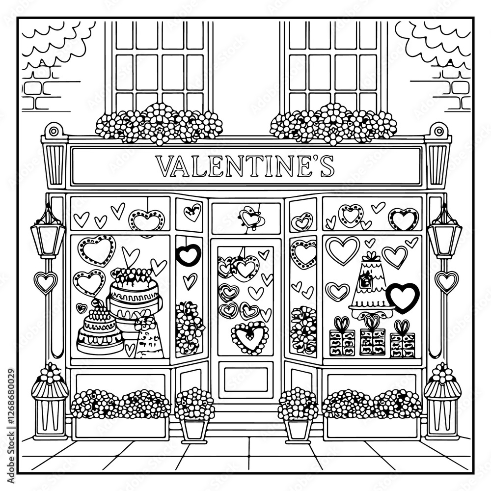 Fototapeta premium Little Store Bold & Easy Coloring Book For Kids and Adults