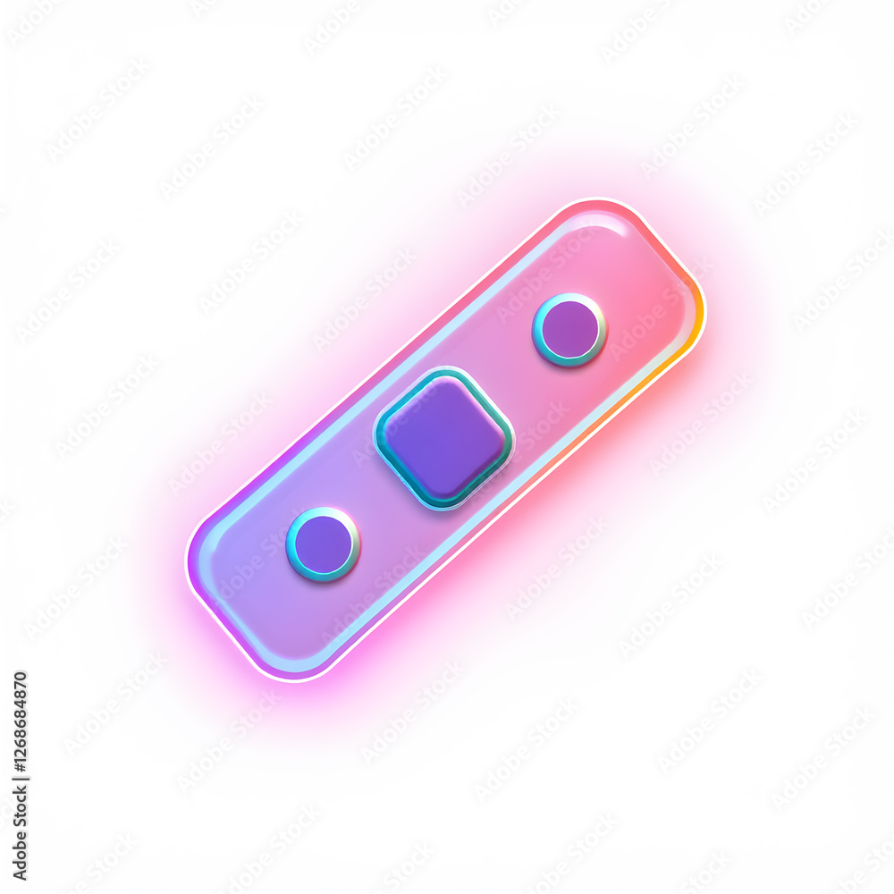 Bandage holographic 3D icon. neon symbol vector illustration isolated on white background. Generative AI Bandage holographic 3D icon. neon symbol vector illustration isolated on white background. Generative AI