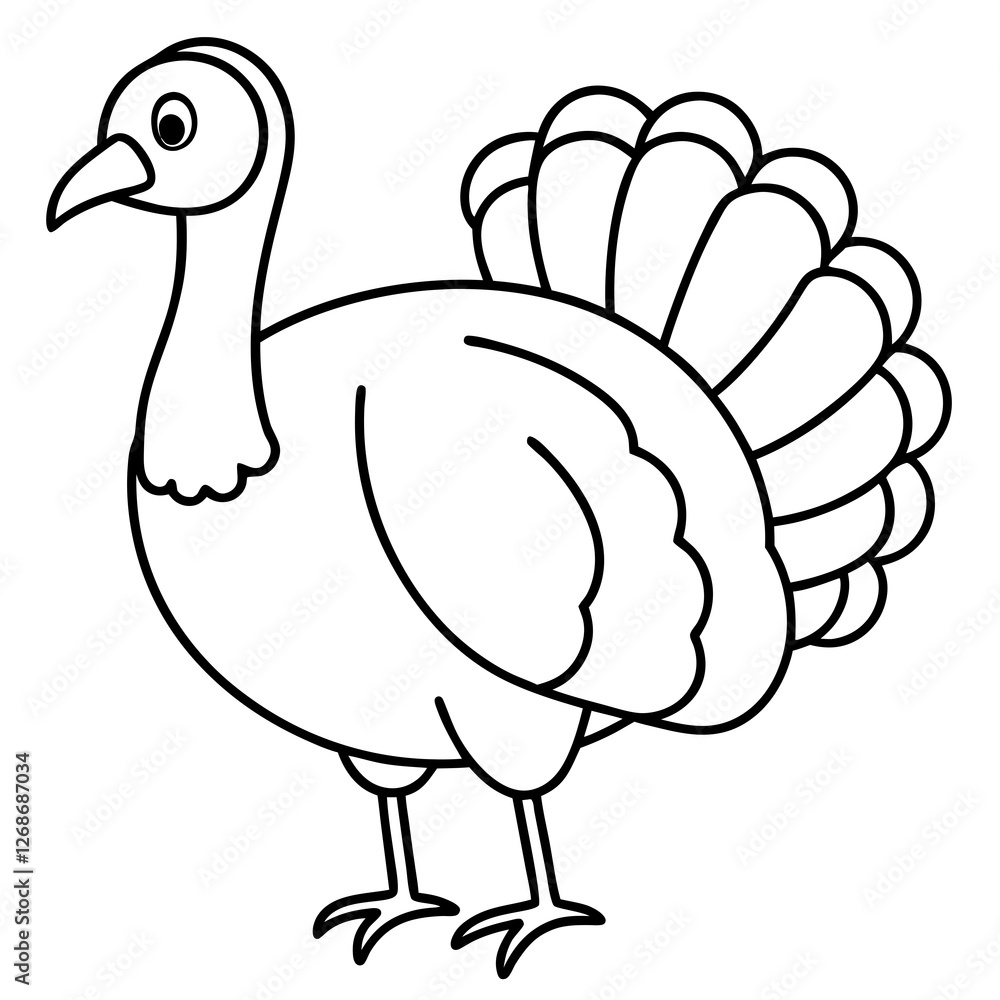 Minimalist Turkey Line Art Vector Minimalist Turkey Line Art Vector