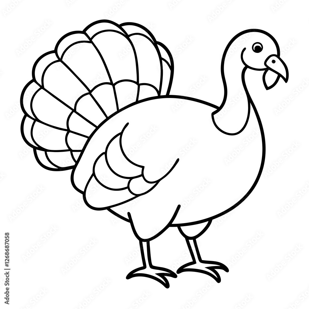 Fototapeta premium Minimalist Turkey Line Art Vector