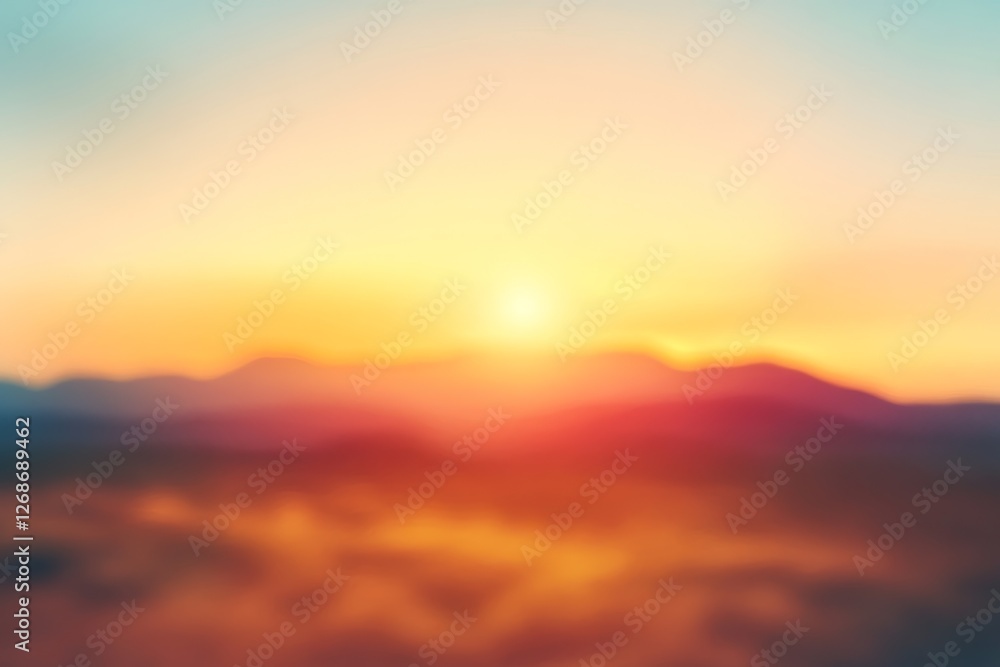Blurred sunset over a vast desert landscape, warm hues blending into the horizon, soft silhouettes of dunes creating a tranquil atmosphere Blurred sunset over a vast desert landscape, warm hues blending into the horizon, soft silhouettes of dunes creating a tranquil atmosphere
