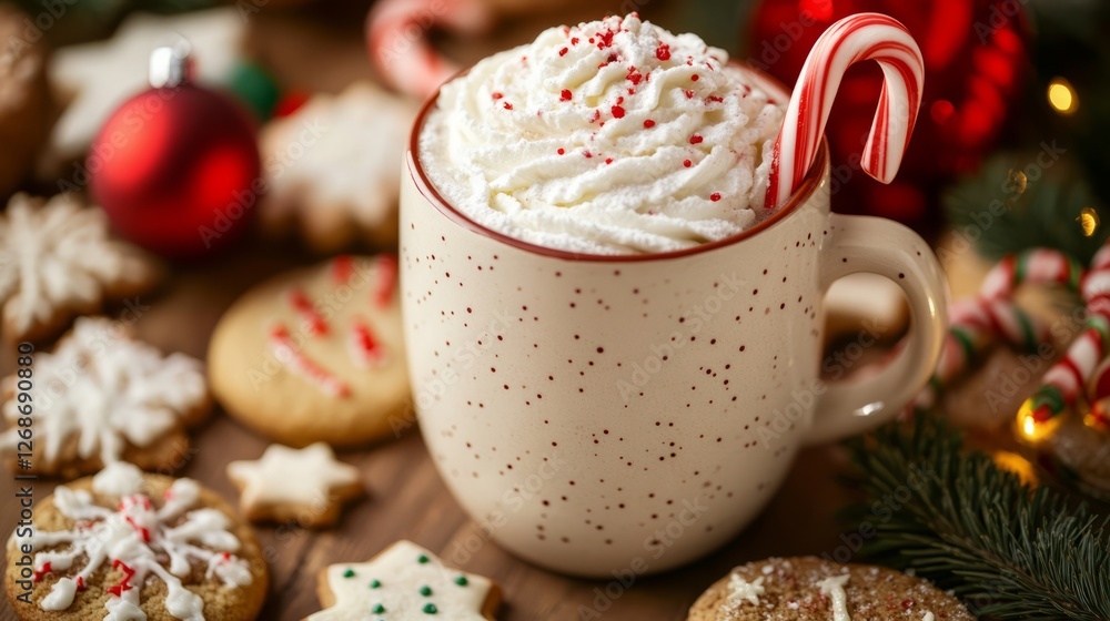 Cozy Christmas Cocoa: Whipped Cream, Candy Cane, and Cookies 1 Cozy Christmas Cocoa: Whipped Cream, Candy Cane, and Cookies 1