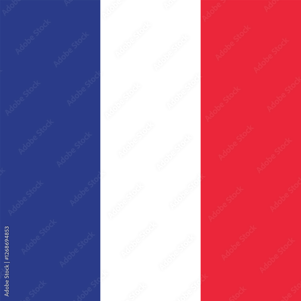 Flag of France. France square flag icon digital vector illustration Flag of France. France square flag icon digital vector illustration