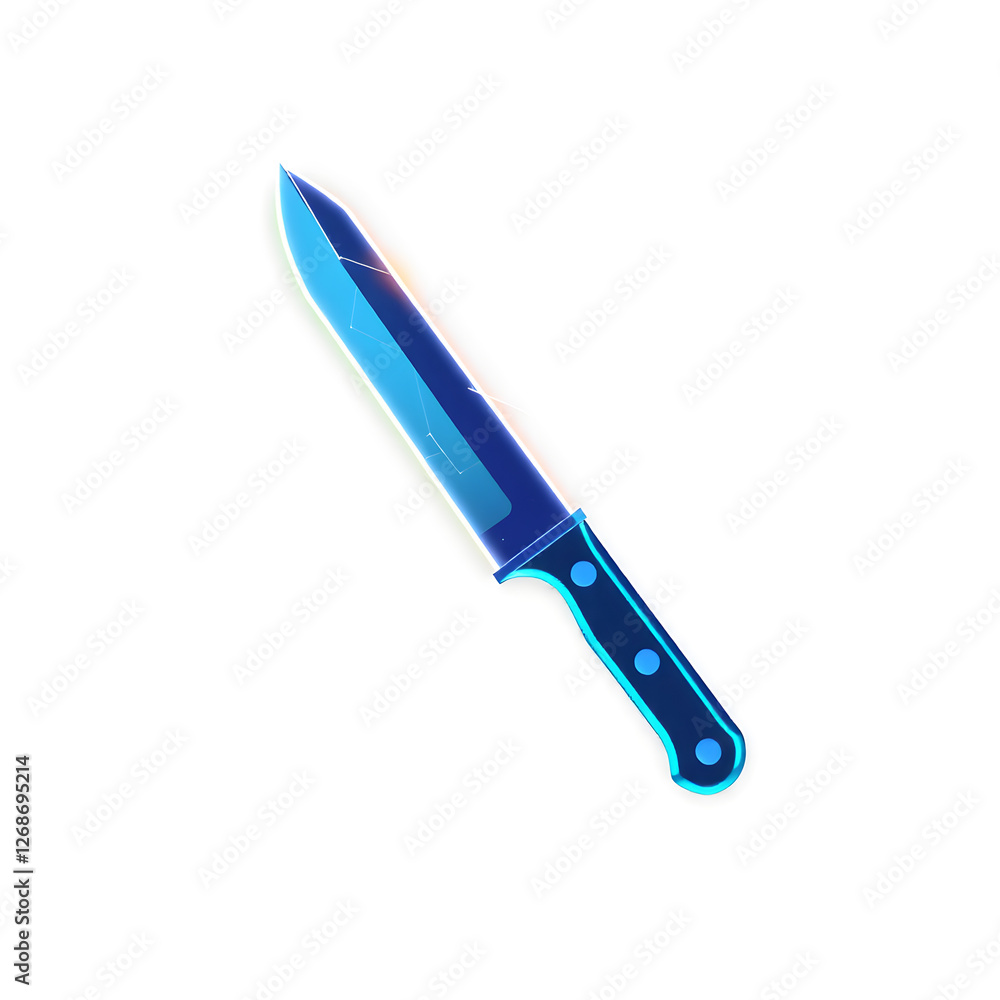 Knife holographic 3D icon. neon symbol vector illustration isolated on white background. Generative AI Knife holographic 3D icon. neon symbol vector illustration isolated on white background. Generative AI