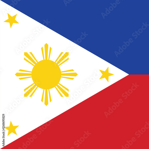 Flag of Philippines. Philippines square flag icon digital vector illustration photo